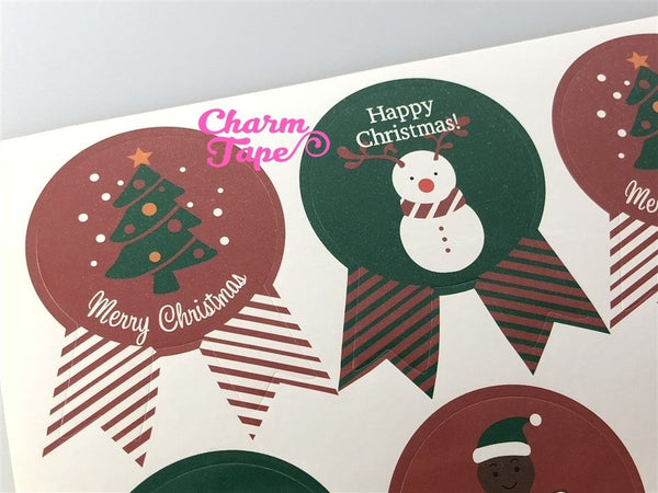 Festive Santa & Frosty Sticker For Gift Packing Packaging 3/10/30 sheets GS006