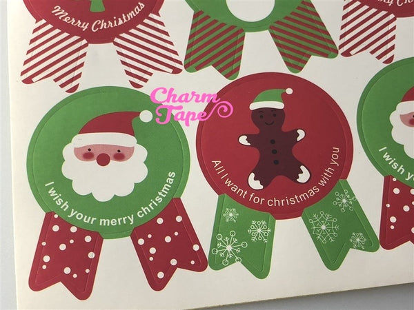 Festive Santa & Frosty Sticker For Gift Packing Packaging 3/10/30 sheets GS006