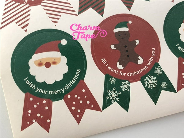 Festive Santa & Frosty Sticker For Gift Packing Packaging 3/10/30 sheets GS006