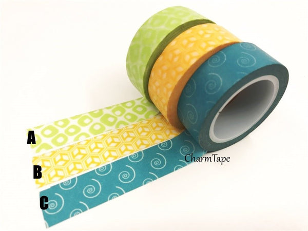 Geometric Cube Washi Tape 15mm x 10 meters