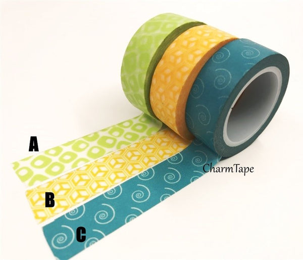 Geometric Cube Washi Tape 15mm x 10 meters