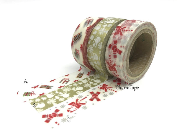 Christmas Washi Tape 15mm x 10 meters each