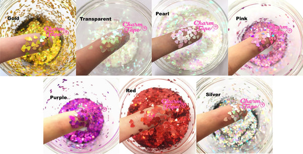 Iridescent Heart Loose glitters, cute glitter 3mm UV resin, nail gel, acrylic nail, nail polish glitter, nail stamping Opal Effect Glitter