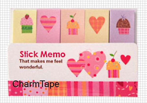 Cupcake Sticky Post It Memo Note Pad 210 sheets SS266 - CharmTape