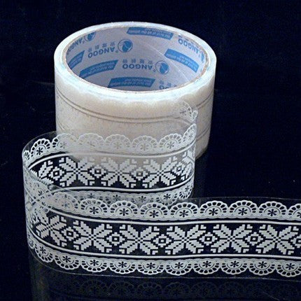 Transparent Deco tape Victorian White Lace - Snow flake (05) - CharmTape - 1