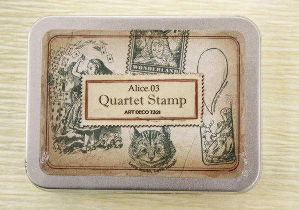 Wooden Rubber Stamp Kit - Alice In Wonderland Series 03 - CharmTape - 1