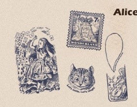 Wooden Rubber Stamp Kit - Alice In Wonderland Series 03 - CharmTape - 3