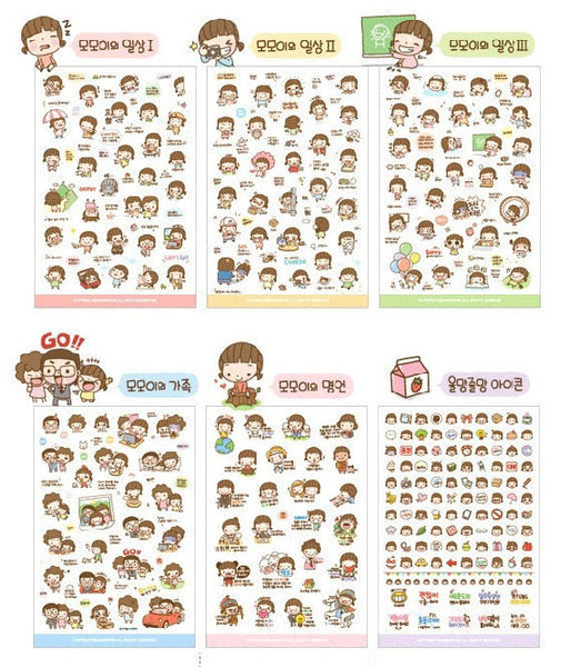 Momoi transparent journal Stickers - 6 sheets - CharmTape - 2