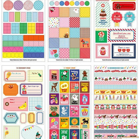 Yummy Friends Planner Stickers - 12 sheets set - CharmTape - 5