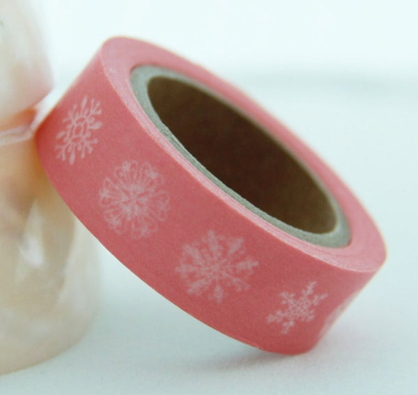 Festive Snowflake Washi Masking Tape 1.5cm x 10 m WT157 - CharmTape - 5