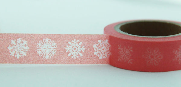 Festive Snowflake Washi Masking Tape 1.5cm x 10 m WT157 - CharmTape - 6