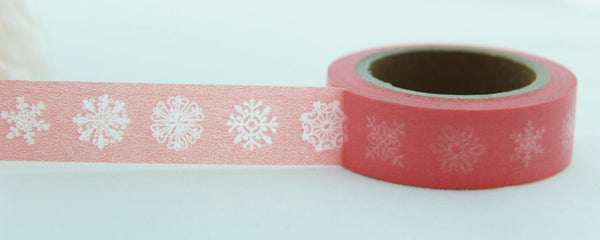 Festive Snowflake Washi Masking Tape 1.5cm x 10 m WT157 - CharmTape - 4