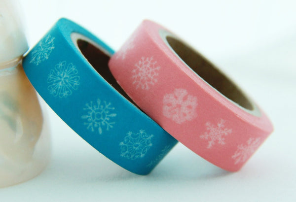 Festive Snowflake Washi Masking Tape 1.5cm x 10 m WT157 - CharmTape - 3