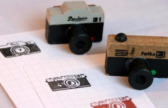 Retro Camera wood mounted Rubber Stamp - CharmTape - 1