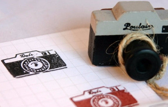 Retro Camera wood mounted Rubber Stamp - CharmTape - 2