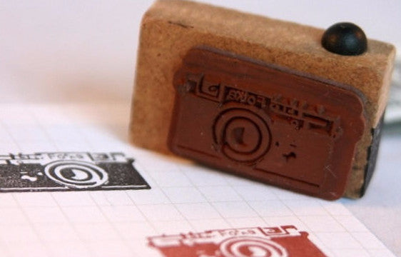 Retro Camera wood mounted Rubber Stamp - CharmTape - 5