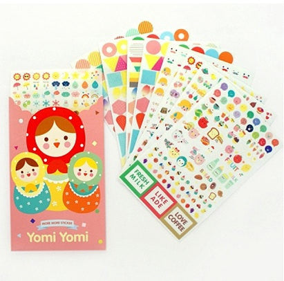 Yomi Yomi Matrioska / Babushka Stickers 8 sheets - CharmTape - 1