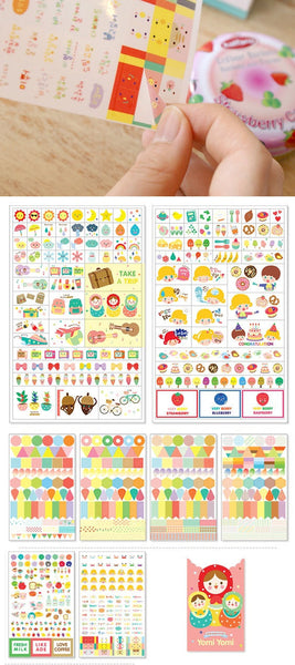 Yomi Yomi Matrioska / Babushka Stickers 8 sheets - CharmTape - 2