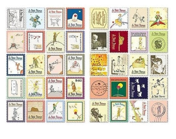 Vintage style of Le Petit Prince dairy paper Sticker 4 Sheets