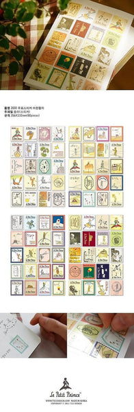 Vintage style of Le Petit Prince dairy paper Sticker 4 Sheets