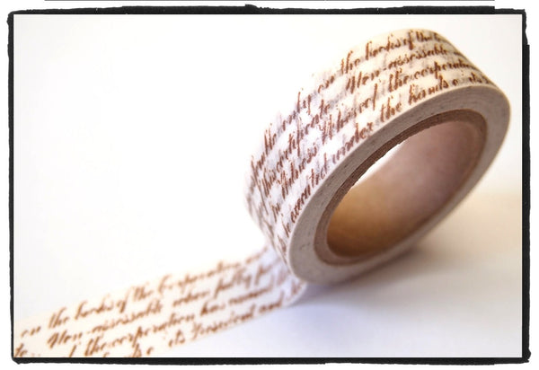 Festive Gold Script Washi Tape WT231 - CharmTape - 1