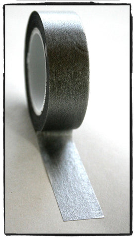 Festive Metallic solid Silver Washi Tape - CharmTape - 1