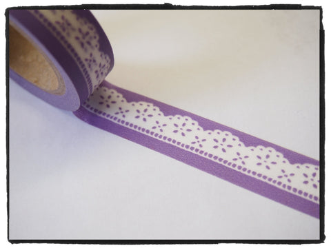 Lace design on lilac Washi Tape 11yards WT265 - CharmTape - 1