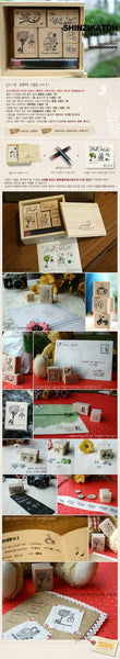 Wooden Stamp - Bird Theme including ink pad pen - CharmTape - 2