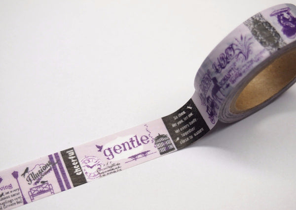 Lavender Fairy tales Washi tape 15mm x 11 yards WT401 FREE SHIPPING - CharmTape - 2