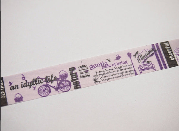 Lavender Fairy tales Washi tape 15mm x 11 yards WT401 FREE SHIPPING - CharmTape - 3