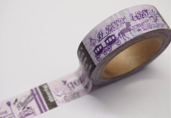 Lavender Fairy tales Washi tape 15mm x 11 yards WT401 FREE SHIPPING - CharmTape - 1