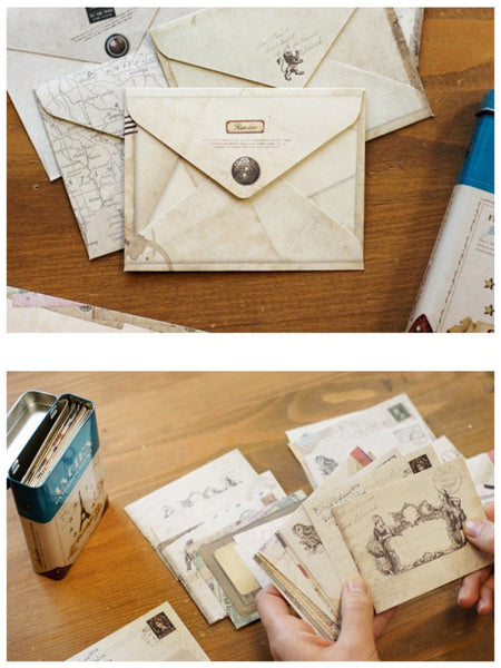 Vintage Theme Mini Kraft Envelopes 12 pcs - CharmTape - 4