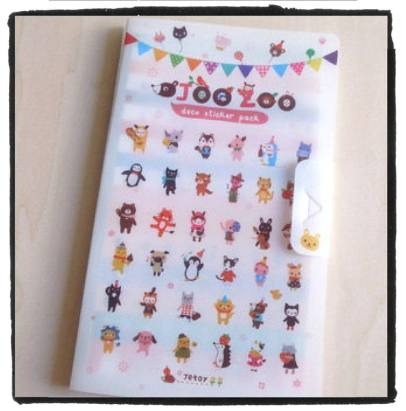 Jetoy Zoo Paper and Translucent Stickers set 8 Sheets with folder - CharmTape - 2