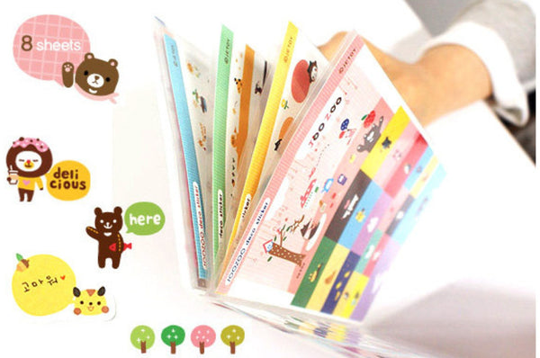 Jetoy Zoo Paper and Translucent Stickers set 8 Sheets with folder - CharmTape - 4