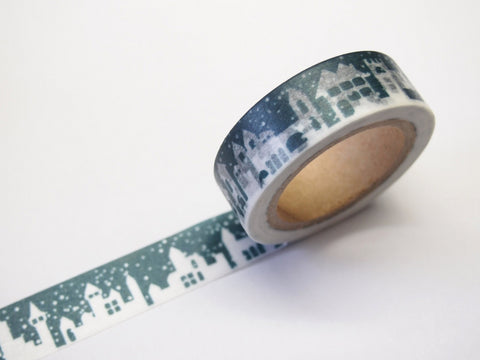 Washi tape - Winter Skyline Town View WT413 - CharmTape