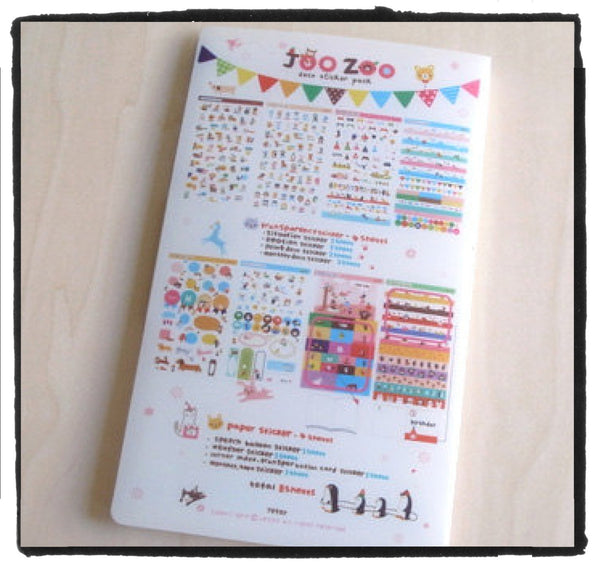 Jetoy Zoo Paper and Translucent Stickers set 8 Sheets with folder - CharmTape - 5