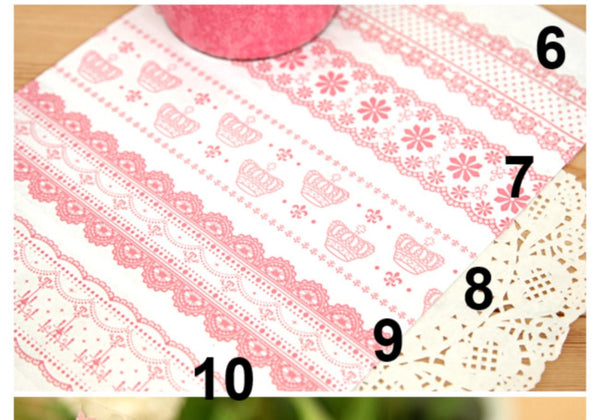 White // Pink Lace Transparent Jumbo Deco Tape - CharmTape - 1