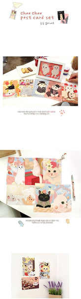 Jetoy Choo Choo cat Postcard set -Wonderland 6 sheets - CharmTape - 2