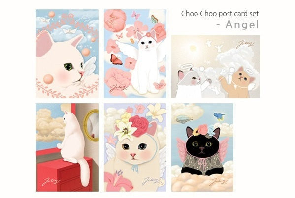 Jetoy Choo Choo cat Postcard set - Angel 6 sheets - CharmTape - 1