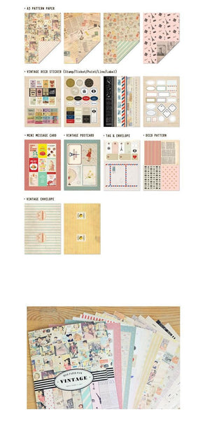 Vintage Deco Paper & Sticker Pack (14 sheets) - CharmTape - 3