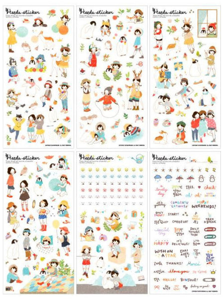 Heeda plastic Stickers set - 6 sheets SS515 - CharmTape - 3