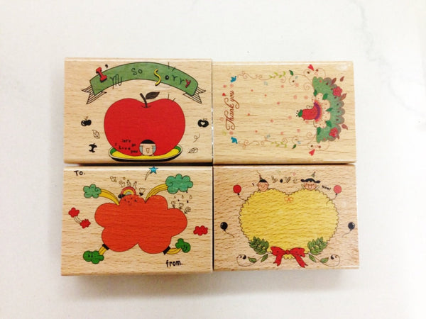 Wooden Rubber Stamp - I am so sorry - CharmTape - 4