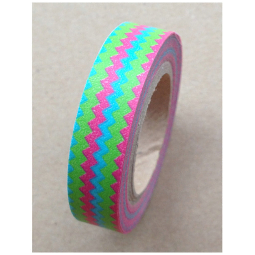 Aqua, pink, green chevron Washi tape 10mm x 10m WT464 - CharmTape