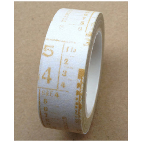 Golden newspaper print Washi tape 15mm x 10m WT485 - CharmTape