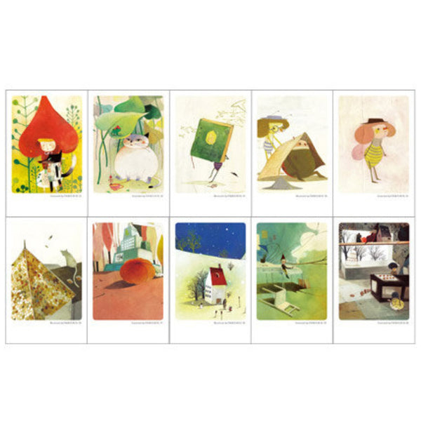 Mini Postcard Romantic Festive (Tin Case 40 sheets) Chun eun-sil Classic - CharmTape - 5