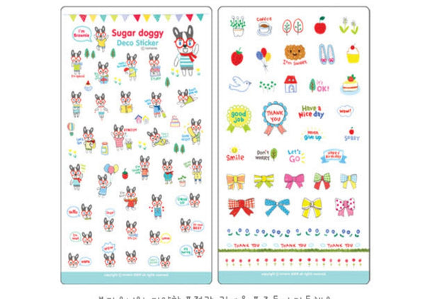 Transparent adhesive Stickers - 6 sheets set - Choo Choo Dogs ss108 - CharmTape - 4