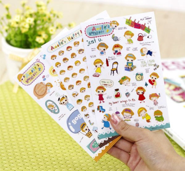 Transparent Stickers - 6 sheets set - Amelia ss108 - CharmTape - 1