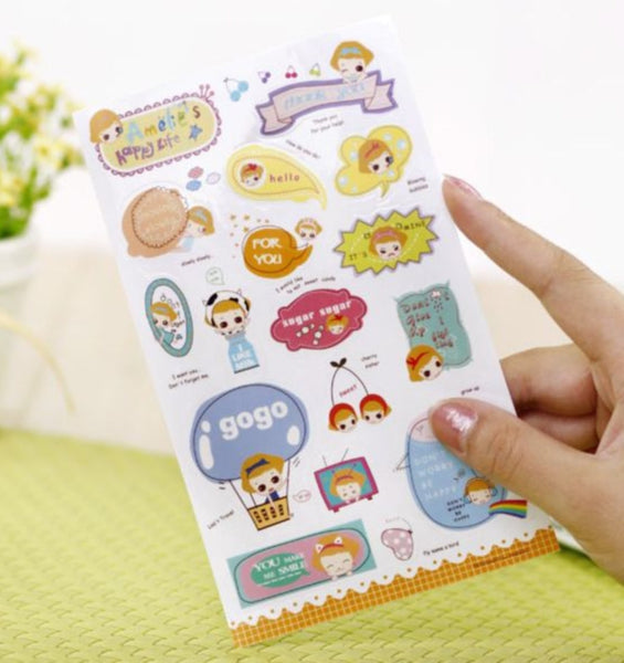 Transparent Stickers - 6 sheets set - Amelia ss108 - CharmTape - 2