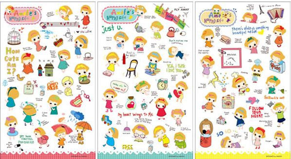 Transparent Stickers - 6 sheets set - Amelia ss108 - CharmTape - 5