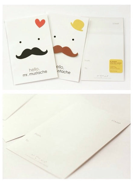 Moustache Post it Memo - Black & Brown Beard PN5 - CharmTape - 4